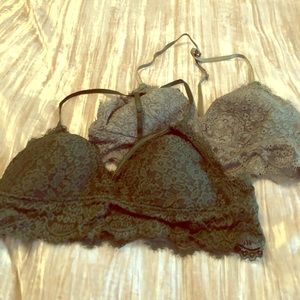 Set of 2 romantic lace t back bralettes